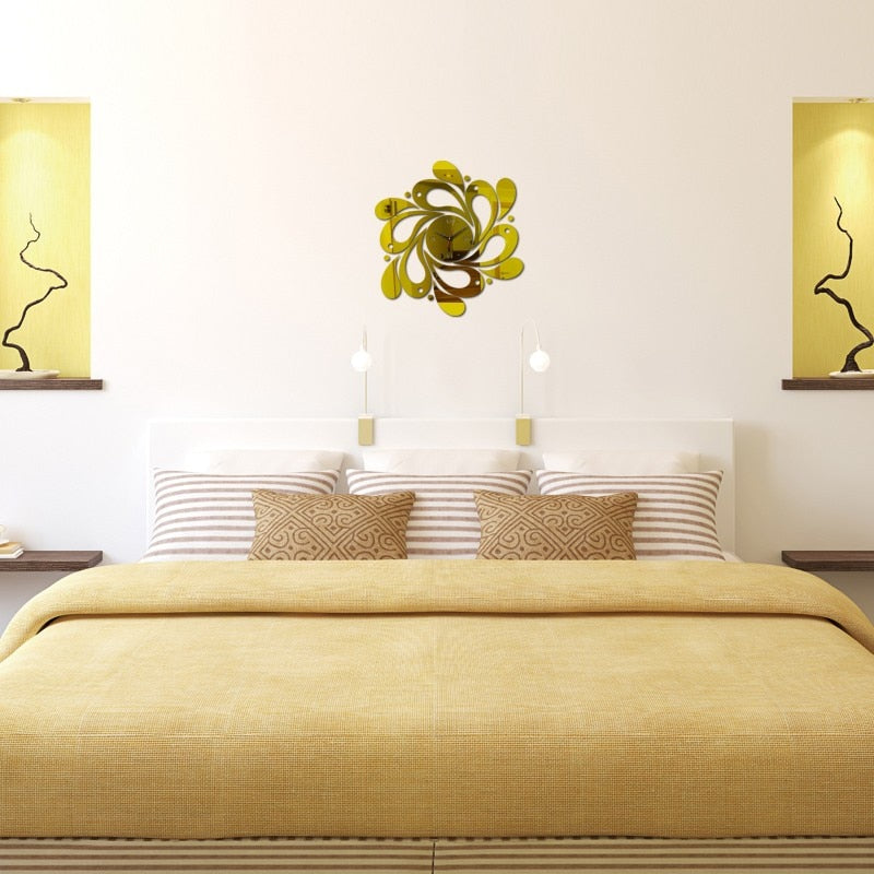 Gold Mirror of Time Clock Mirror