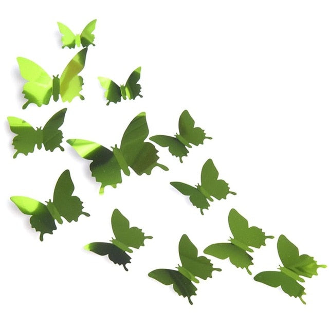 12 pc Butterfly Wall Mirrors