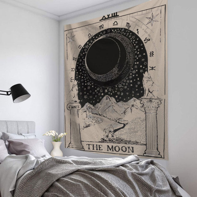 The Moon Tarot Card Tapestry