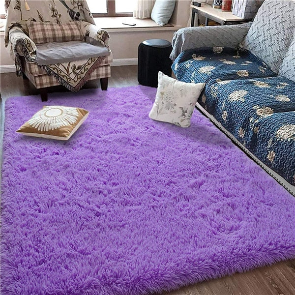 Lavender Rectangular Shag Rug