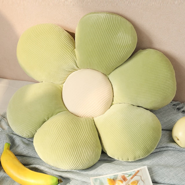 Light Green Plush Flower Pillow