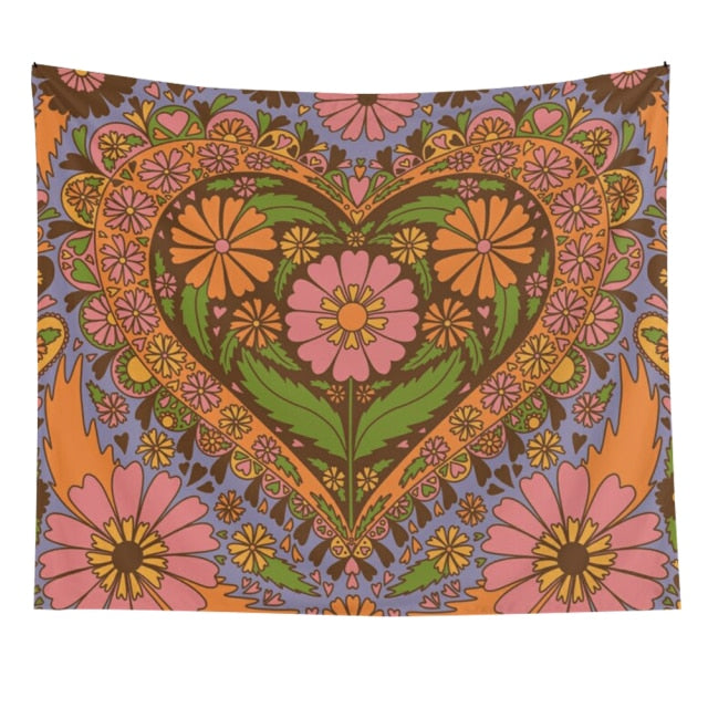Flower Heart Tapestry