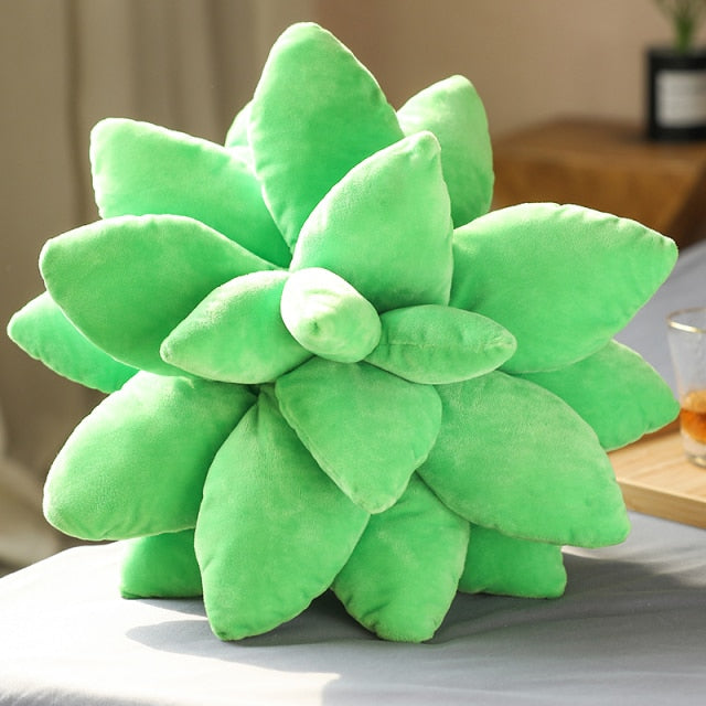 Lime Green Succulent Plush Pillow