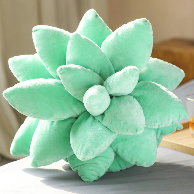 Light Green Succulent Plush Pillow