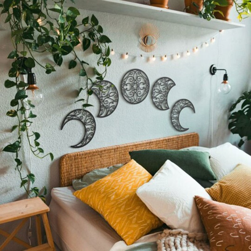 5pc Moon Phase Decorative Art