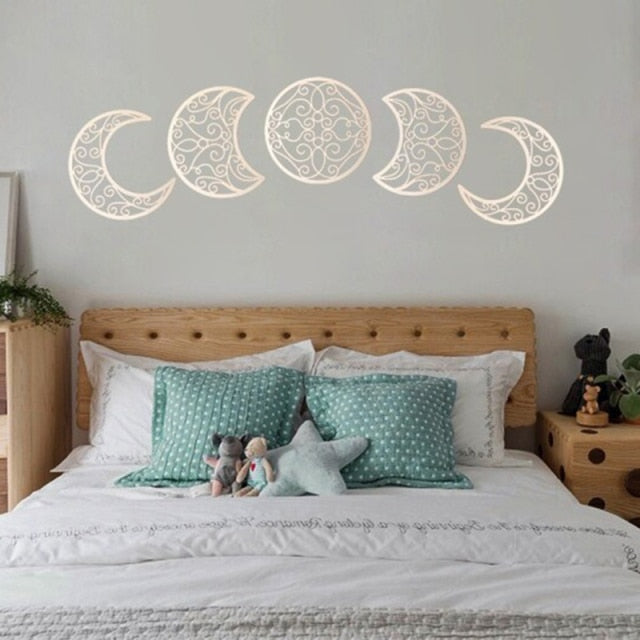 5pc Moon Phase Decorative Art