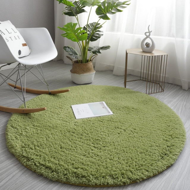 Grassy & Shaggy Circle Rug