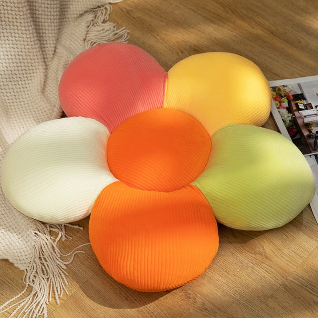 Multicolor Plush Flower Pillow