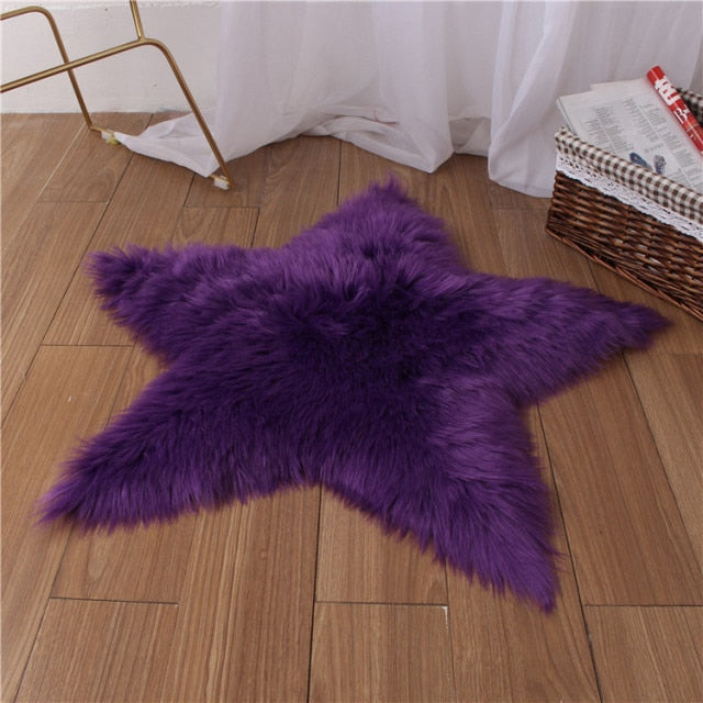 Deep Purple Star Shag Rug