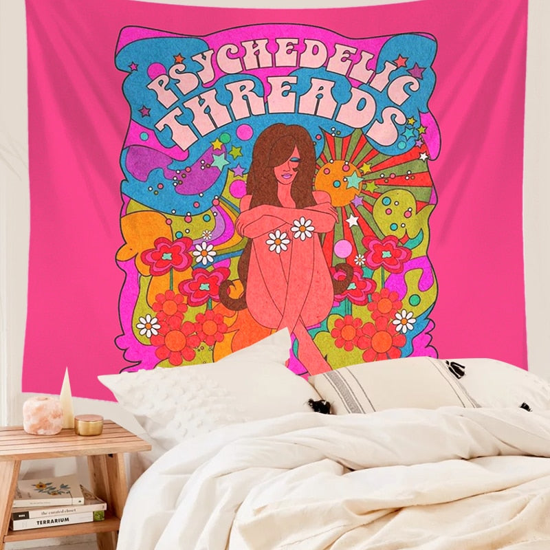 Psychedelic Threads Trippy Tapestry