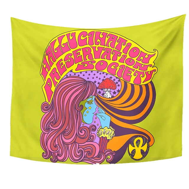 Hallucinate Vintage Faces Tapestry