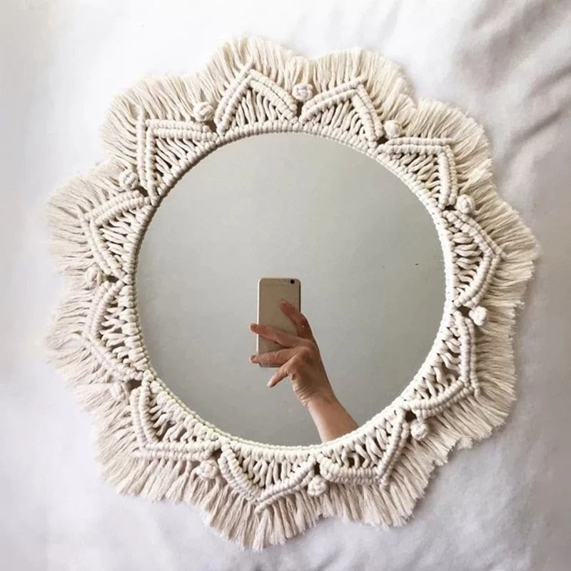 Boho Macrame Wall Mirror
