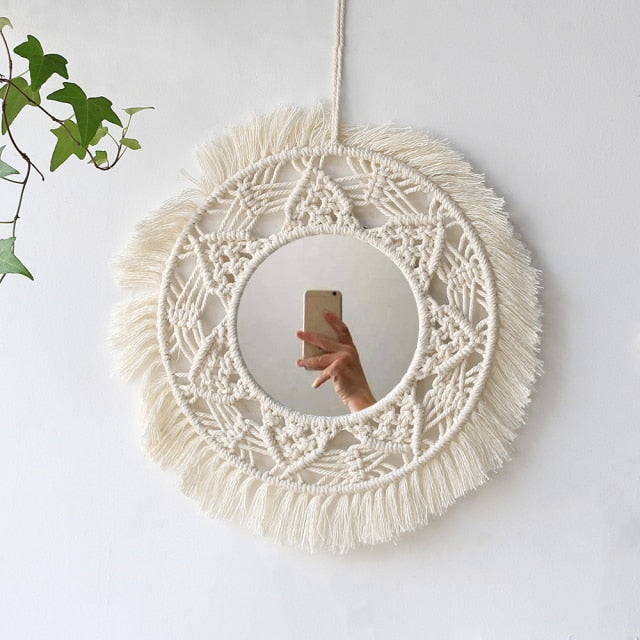 Boho Macrame Wall Mirror