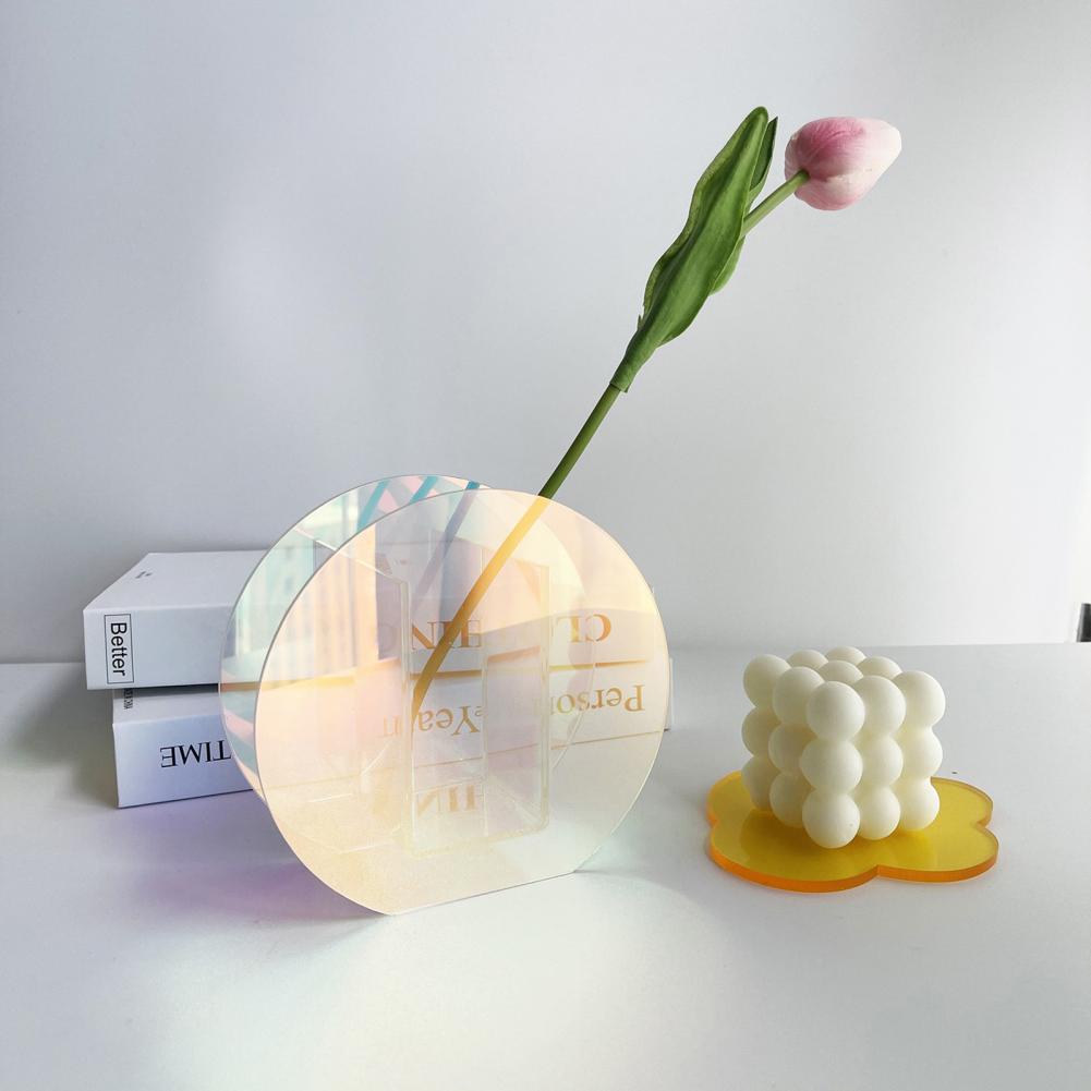 Rainbow Acrylic Circular Vase