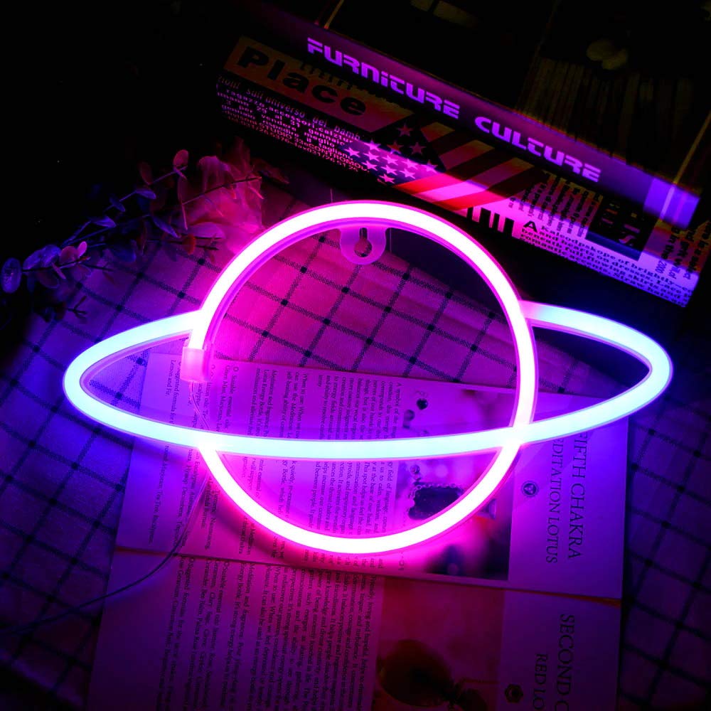 NEON Saturn Sign