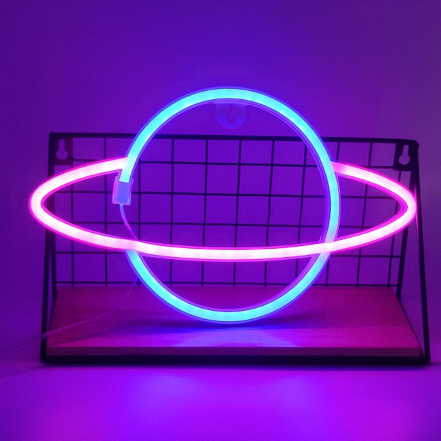 NEON Saturn Sign