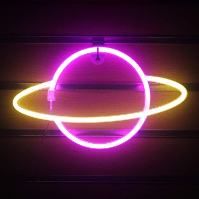 NEON Saturn Sign