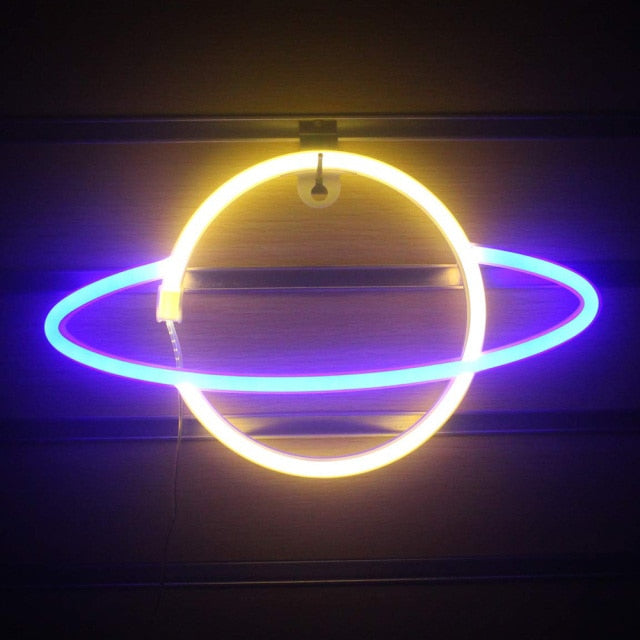 NEON Saturn Sign