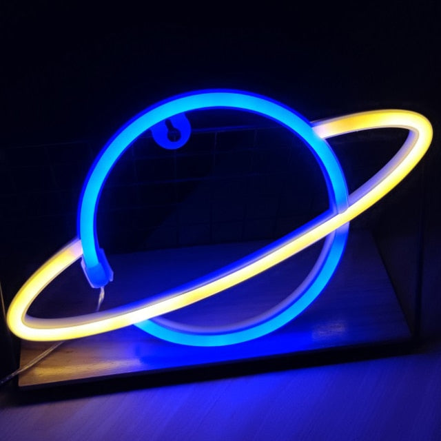 NEON Saturn Sign