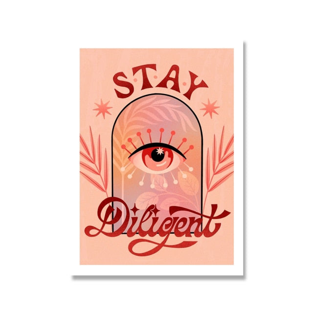 Stay Diligent Retro Print