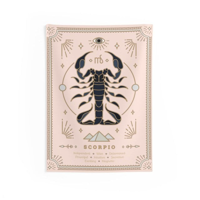 Scorpio Pink Zodiac Tapestry