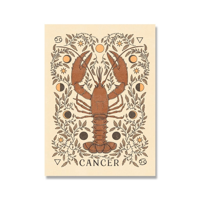Cancer Boho Sign Print