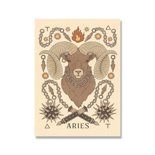 Aries Boho Sign Print