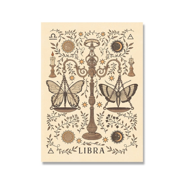 Libra Boho Sign Print
