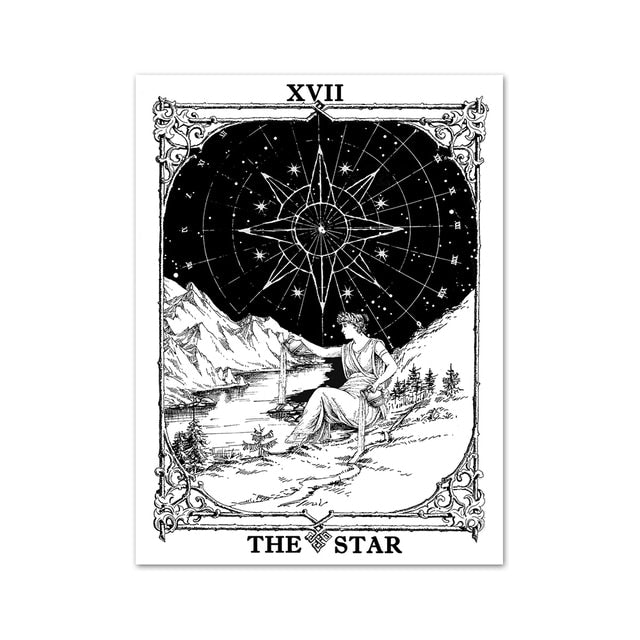 The Star Tarot Card Canvas Painting