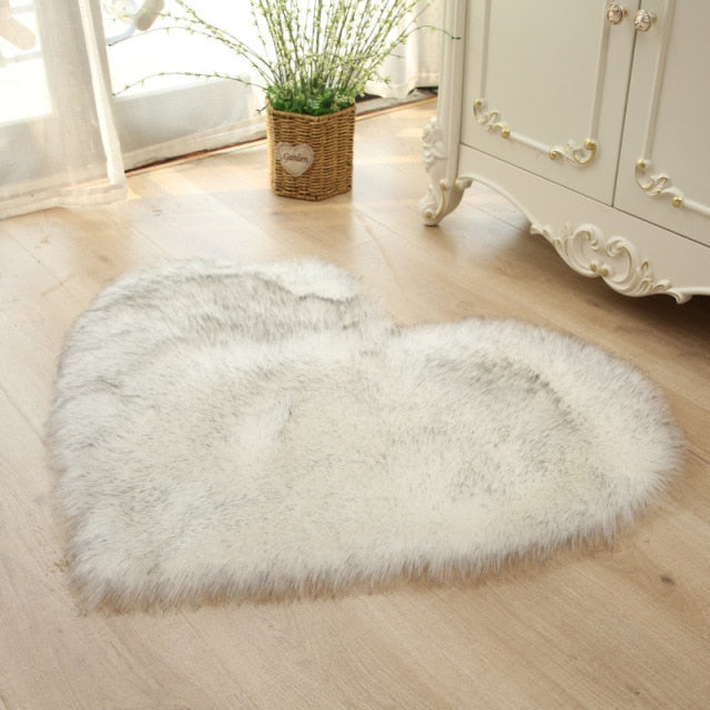 Marble Heart Shaped Plush Rug