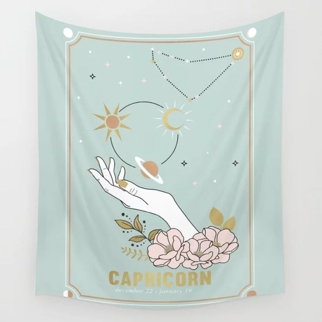 Capricorn Zodiac Tarot Tapestry