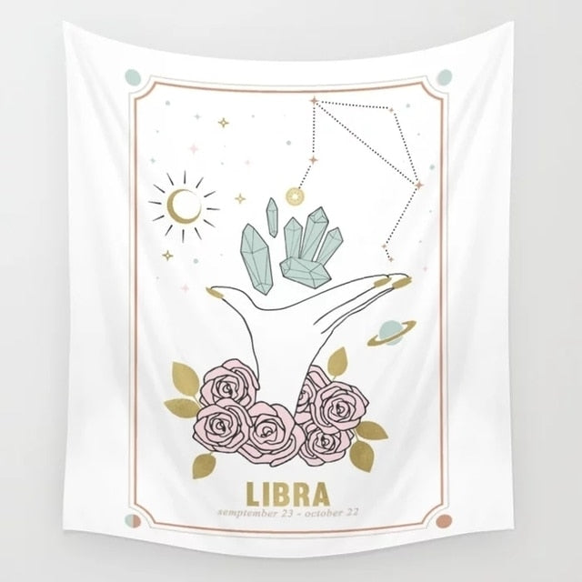 Libra Zodiac Tarot Tapestry