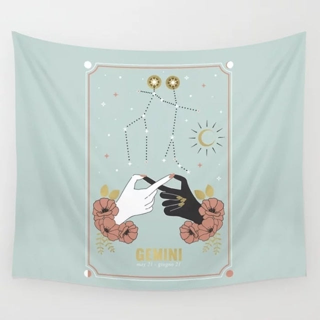 Gemini Zodiac Tarot Tapestry