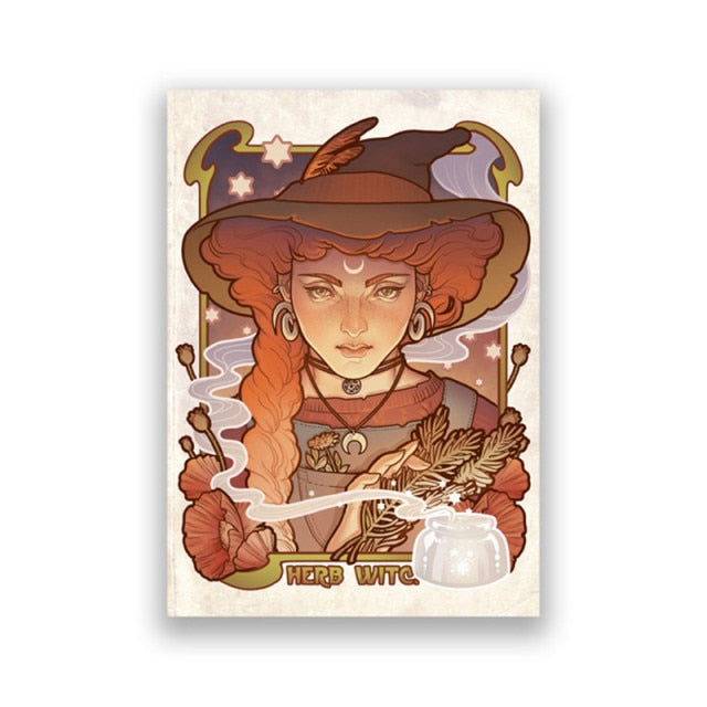 Retro Witchy Portrait Canvas