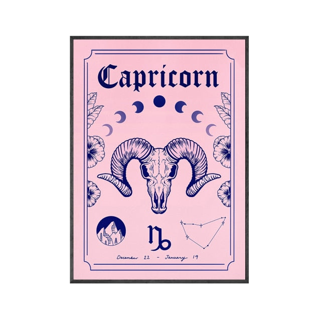 Capricorn Pretty Pink Poster