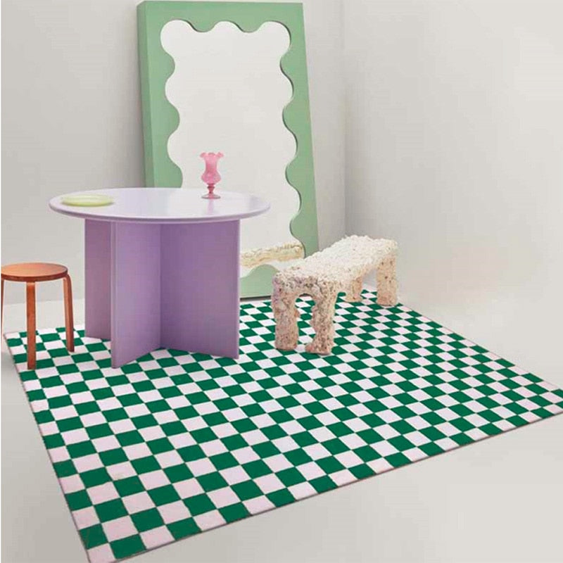 Green Checker Rug