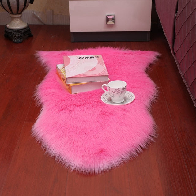 Pink Freeform Shag Rug