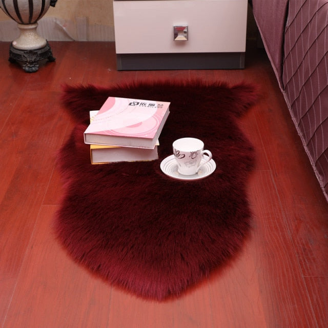 Maroon Freeform Shag Rug