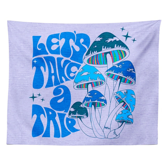 Lets Take a Trip Blue Tapestry