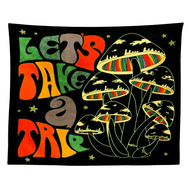 Lets Take a Trip Multicolor Tapestry