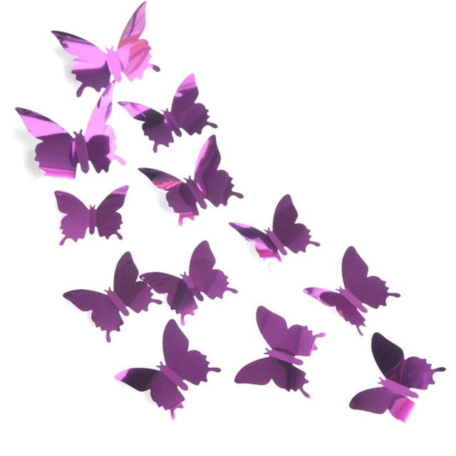 12 pc Butterfly Wall Mirrors
