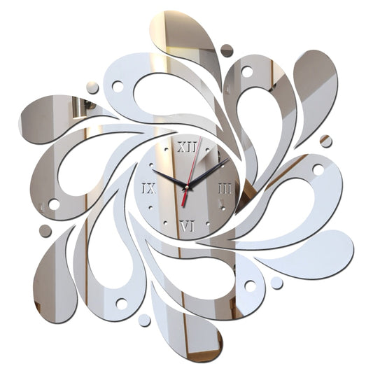 Silver Mirror of Time Clock Mirror