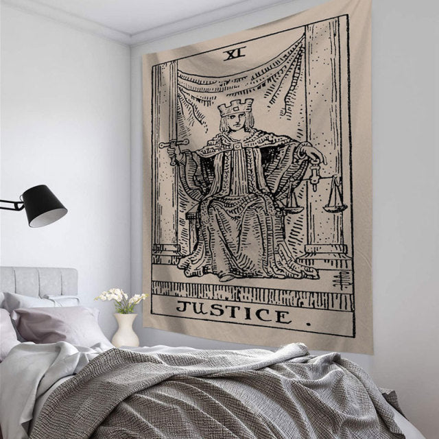 Justice Tarot Card Tapestry