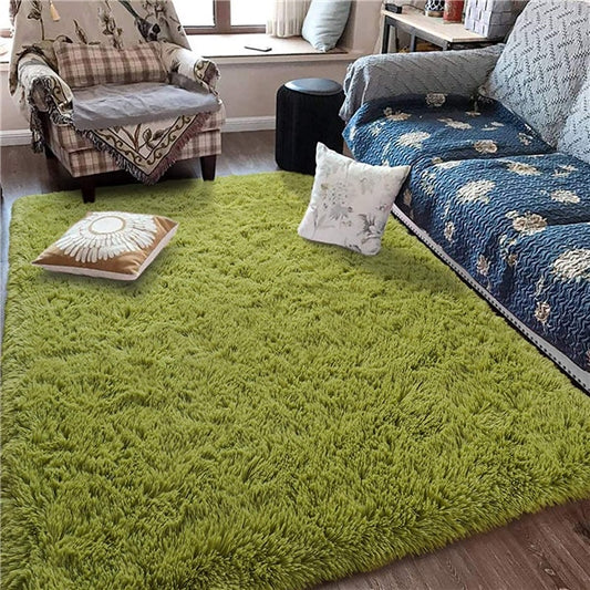 Lime Green Rectangular Shag Rug