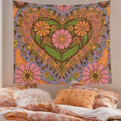 Flower Heart Tapestry