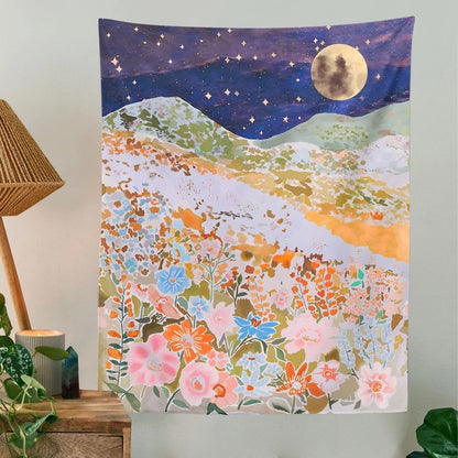 Moonlit Fields Tapestry