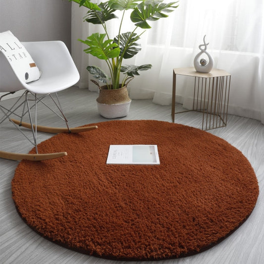 Coffee Circle Shag Rug