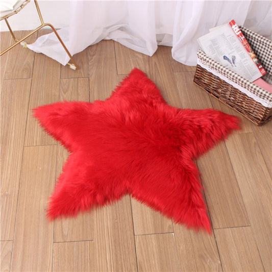 Ruby Red Star Shag Rug