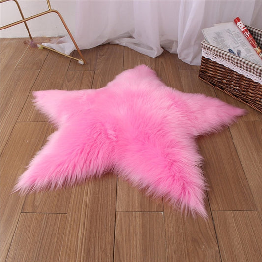 Hot Pink Star Shag Rug