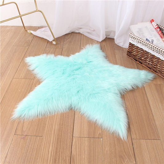 Baby Blue Star Shag Rug